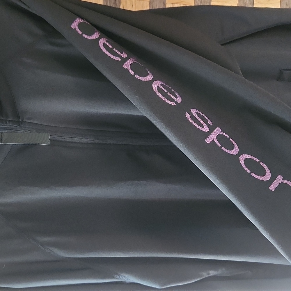 Euc! Bebe Black Stretch Zip Up Jacket - image 2